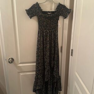 Francesca’s off the shoulder floral maxi dress